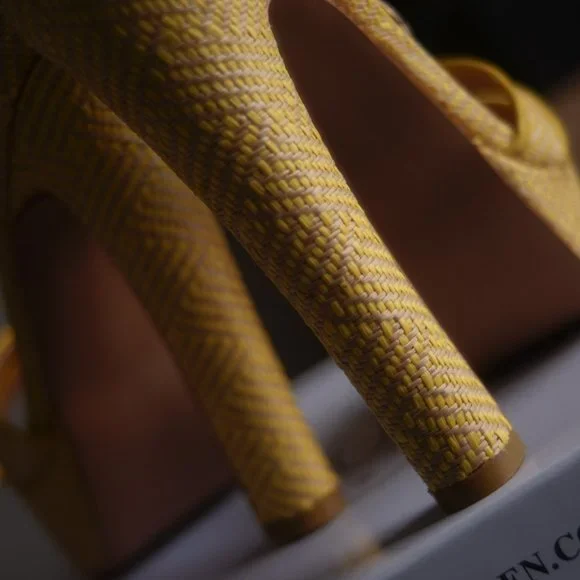 Steve Madden heels prada size 9 tropical havana yellow - Picture 8 of 10